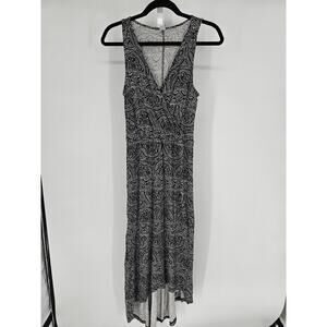 Old Navy Women's Sleeveless Black Wrap V-neck Asymmetric Hem Long Dress Size M/M